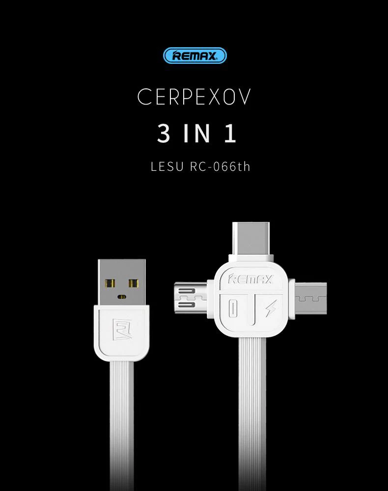 REMAX 3 в 1 usb type C кабель для Micro USB для быстрой зарядки xiaomi зарядное устройство для передачи данных 8pin кабели для iPhone 6 7 8 X