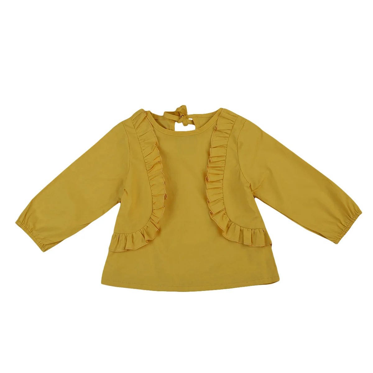 От 6 месяцев до 3 лет топы с рюшами для маленьких девочек блузка детская футболка