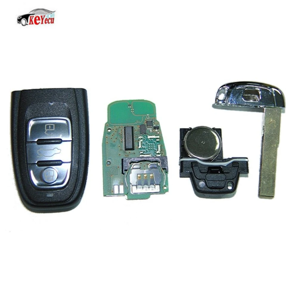 KEYECU(KYDZ) 3 кнопки Smart Remote ключ 315 МГц/433 МГц/868 МГц 8T0 959 754C для Audi Q5 A4L A5 A6 A7 A8 RS4 RS5 S4 S5 2009-2012