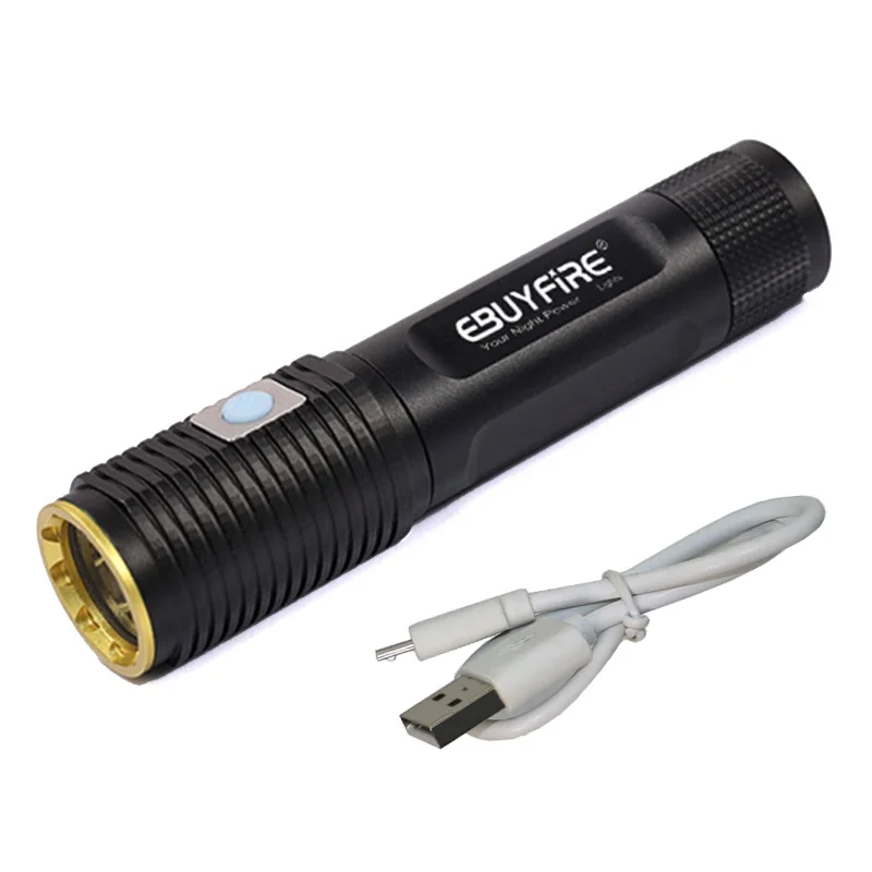 EBUYFIRE USB 18650 флэш-памяти светильник Перезаряжаемые фонарь XM-L T6 800LM 4 режима Водонепроницаемый светодиодный светильник - Испускаемый цвет: NO Battery