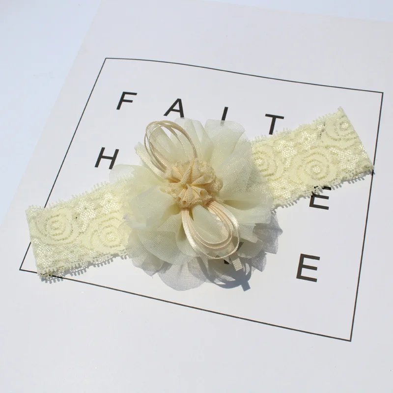 2018 Promotion 12pcs/lot gause Flower with hollow out rose lace Headband Girls dress up gift 6color in stock | Детская одежда и
