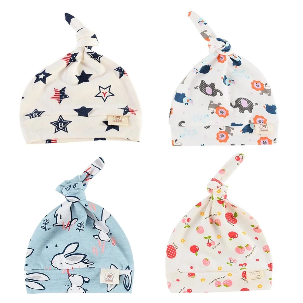 Pretty Newborn Baby Knot Beanies Toddler Girls&ampBoys Cotton Animal Sleep Caps Available in 8 Colors Accossories | Детская одежда и