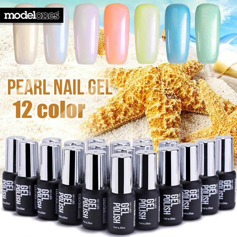 Модный жемчужный УФ гель для ногтей Modelones 1 шт. 7 мл 12 цветов на выбор Гель лак