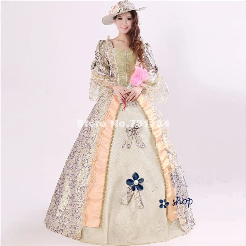 Noble Royal Palace Marie Antoinette Civil War Medieval Renaissance Victorian Ball Gown Costume Southern Belle Dress | Женская одежда