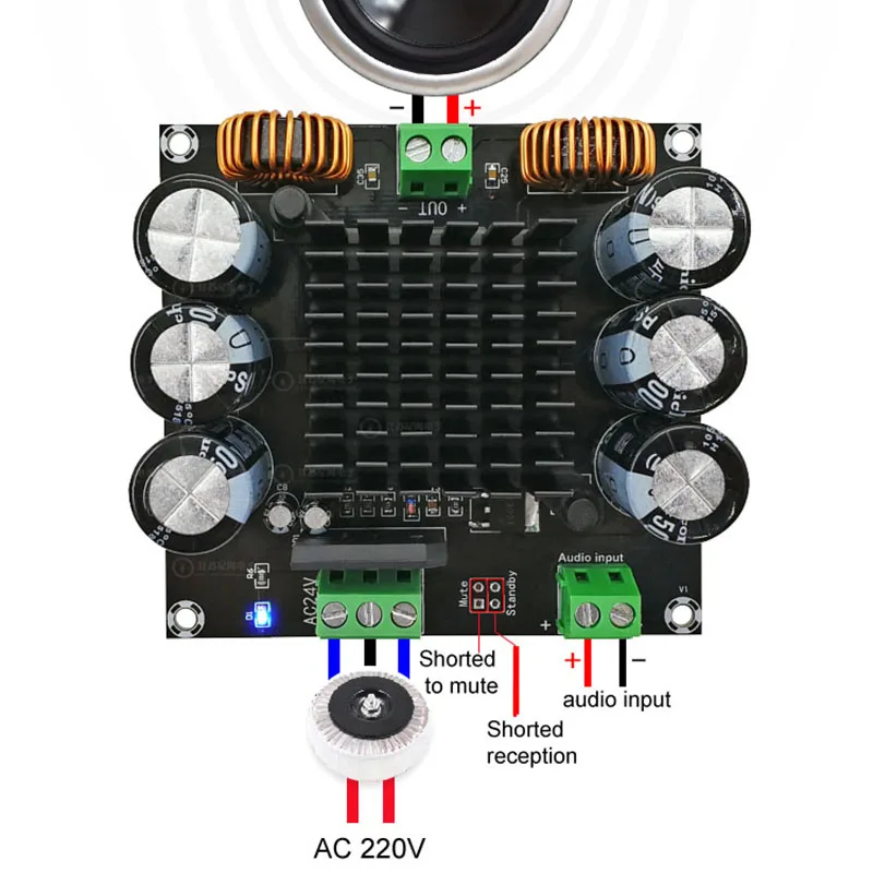 OPQ-XH-M253 tda8954-го ядра BTL режим HIFI класс 420 Вт Высокая мощность моно цифровой усилитель доска D3-003