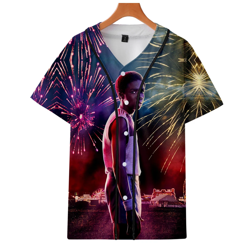 Мужская/Женская Базовая футболка Stranger Things Повседневная летняя большого размера