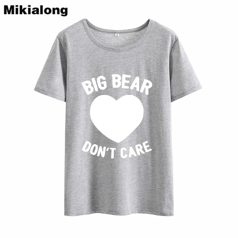OLN BIG BEAR Don CARE 2018 летние футболки женские хлопковые винтажные Женские топы с