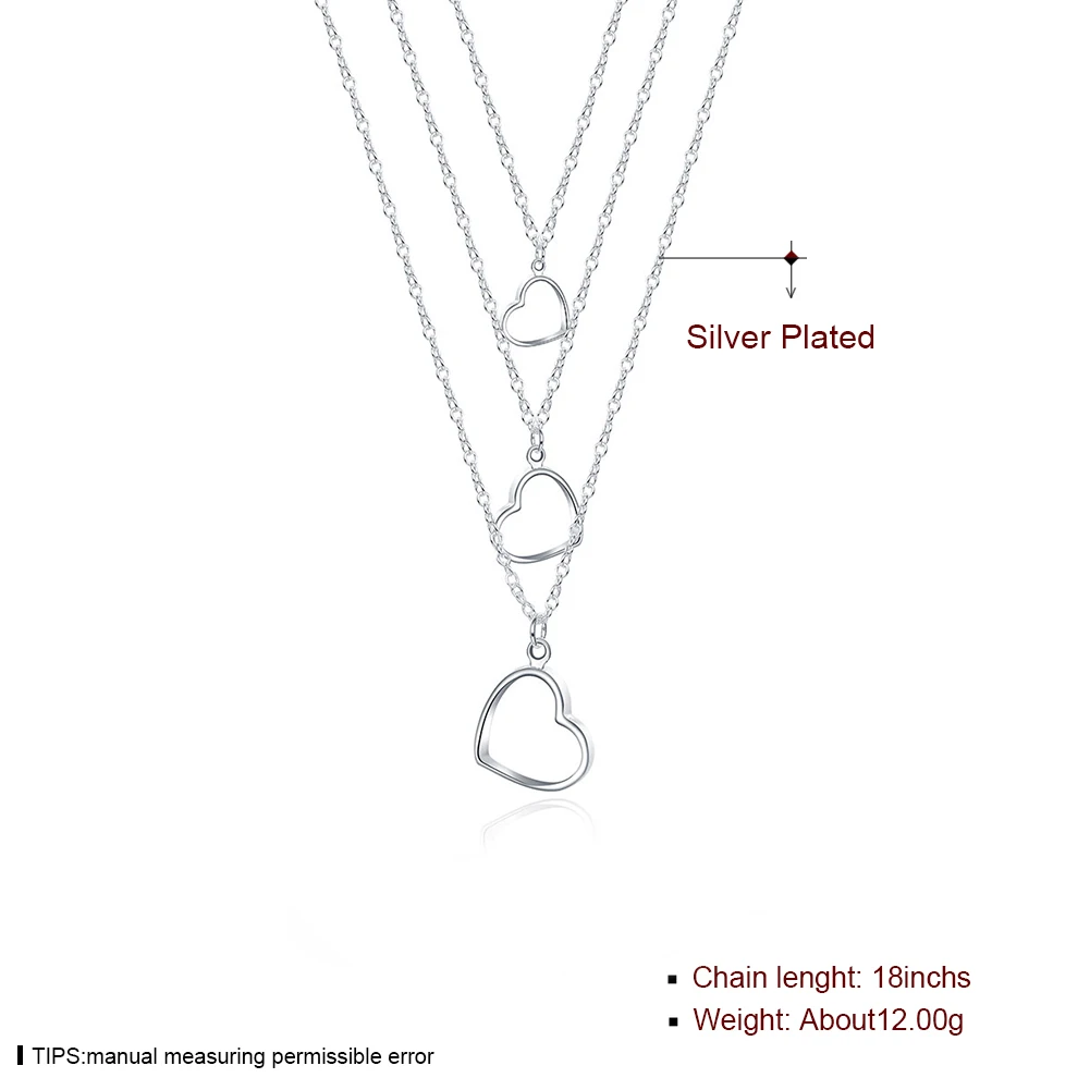 Fashion Party Three Hearts Necklace Women Jewelry Chain Choker for Pendant Necklaces Gift Men and | Украшения и аксессуары
