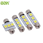 Оптовая продажа 10 шт.лот festoon led c5w 31 мм 36 мм 39 мм 41 мм 3SMD 5050 SMD LED C5W внутренняя Светодиодная лампа для автомобиля