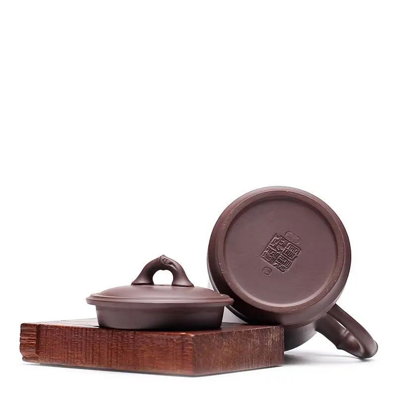 

Chinese Yixing Good Rhyme Bamboo Purple Clay Tea Cup Handmade Ore Kungfu Gongfu Cups Mug 350ml