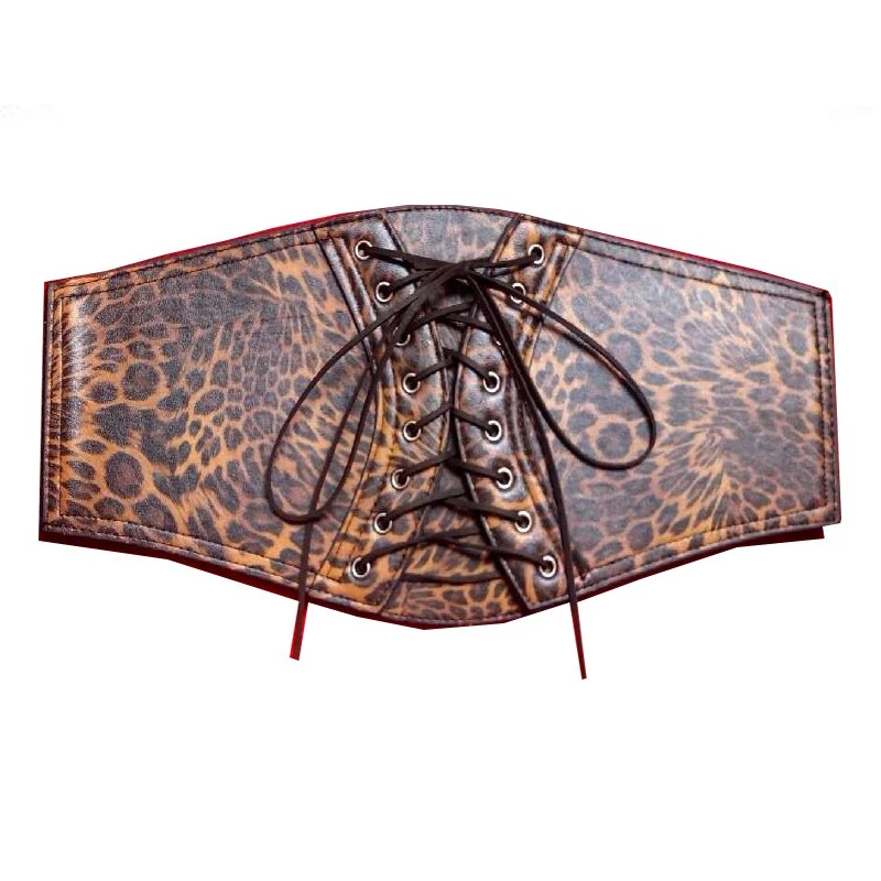 Осень-зима модные женские леопардовые широкий кожаный пояс Подпушка пальто