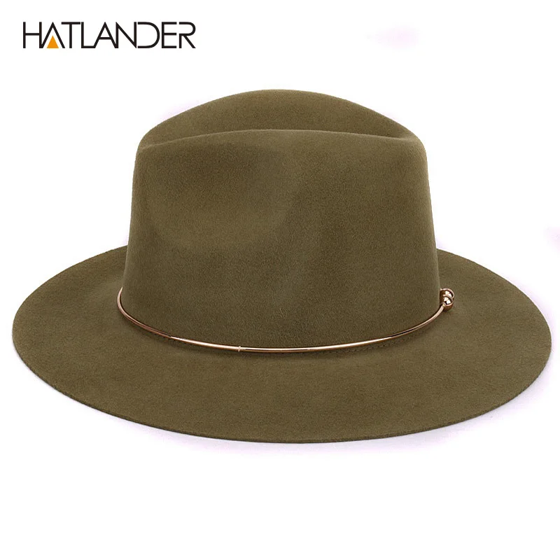 [HATLANDER] шерстяные шляпы Fedora для женщин широкие свисающие поля фетровый, Джазовый головной убор Дамская осенне-зимняя кашемировая Гангстерская шляпка для церкви
