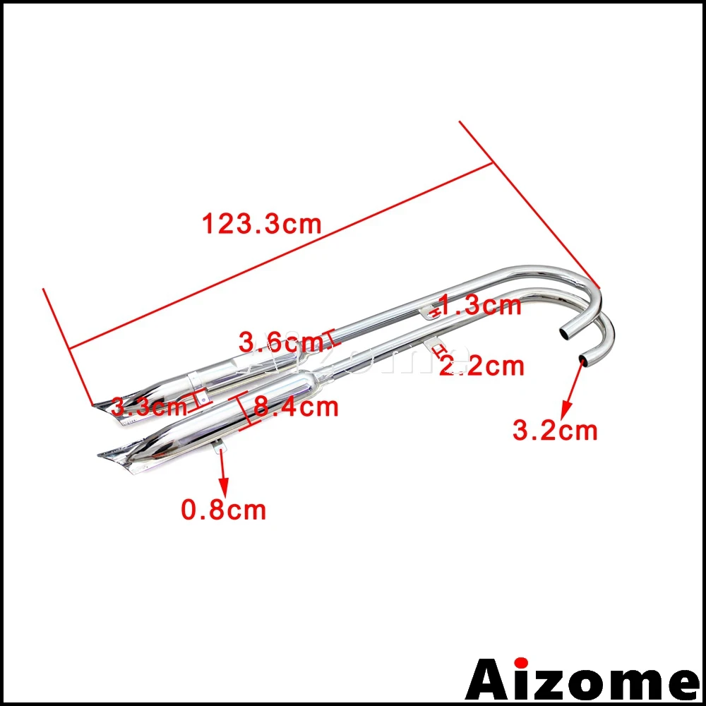 1 Set 24HP Motorcycle Exhaust Muffler 750cc Chrome Retro Fish Tail Pipes For BMW K750 M1 M72 R71 R12 Dnepr MT12 Side Car | Автомобили и
