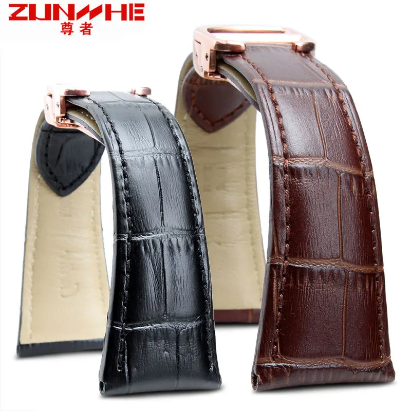 Черные коричневые новые мужские часы из натуральной кожи ремешок нержавеющей