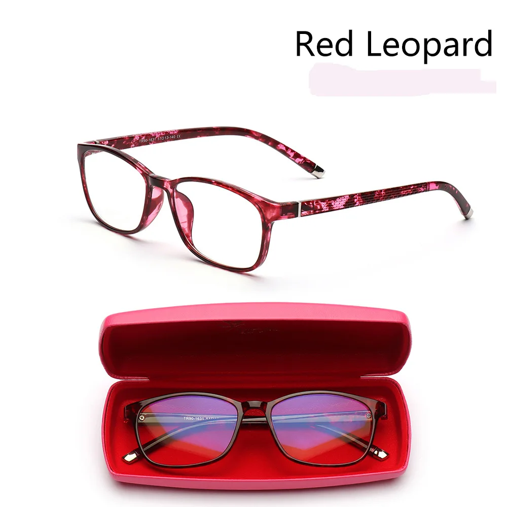 Red Leopard Модные унисекс очки для чтения Анти-усталость/анти-синий светильник/анти-УФ дальнозоркости очки радиационной защиты компьютерные очки - Цвет оправы: Red Leopard