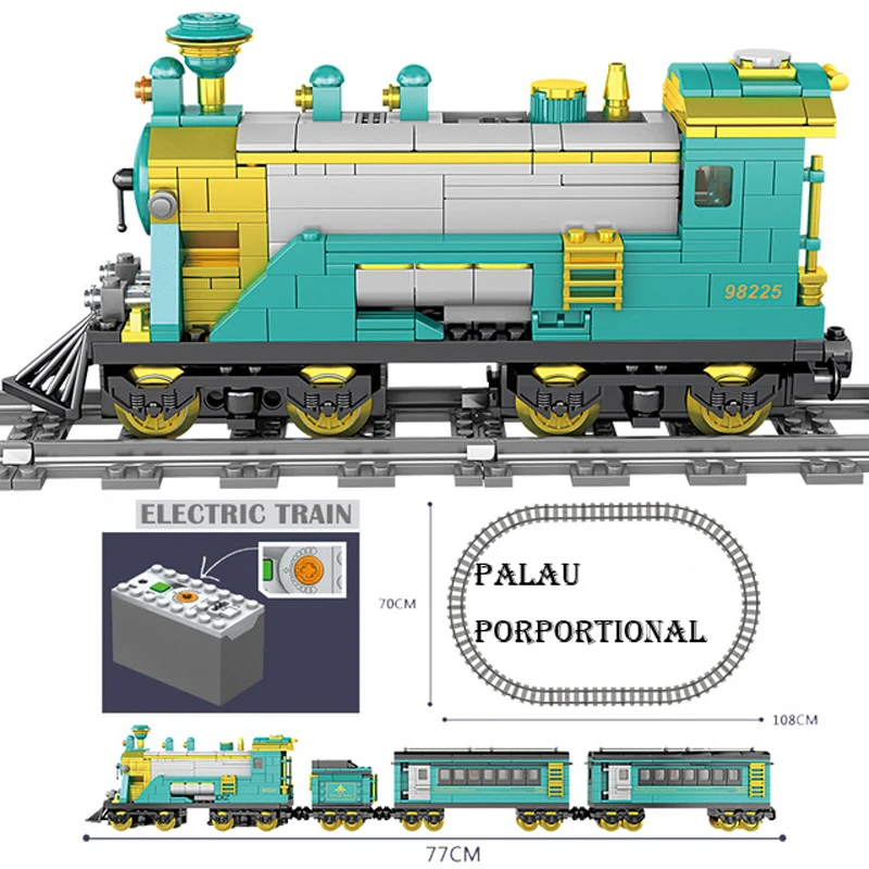 KAZI 98227 GBL Электрический поезд на батарейках высокоскоростная рельса DIY
