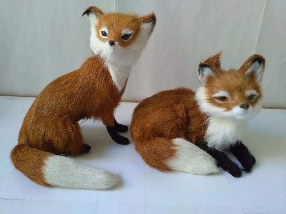 

about 16cm simulation brown fox plastic&furs fox model handicraft prop home decoration gift d2211