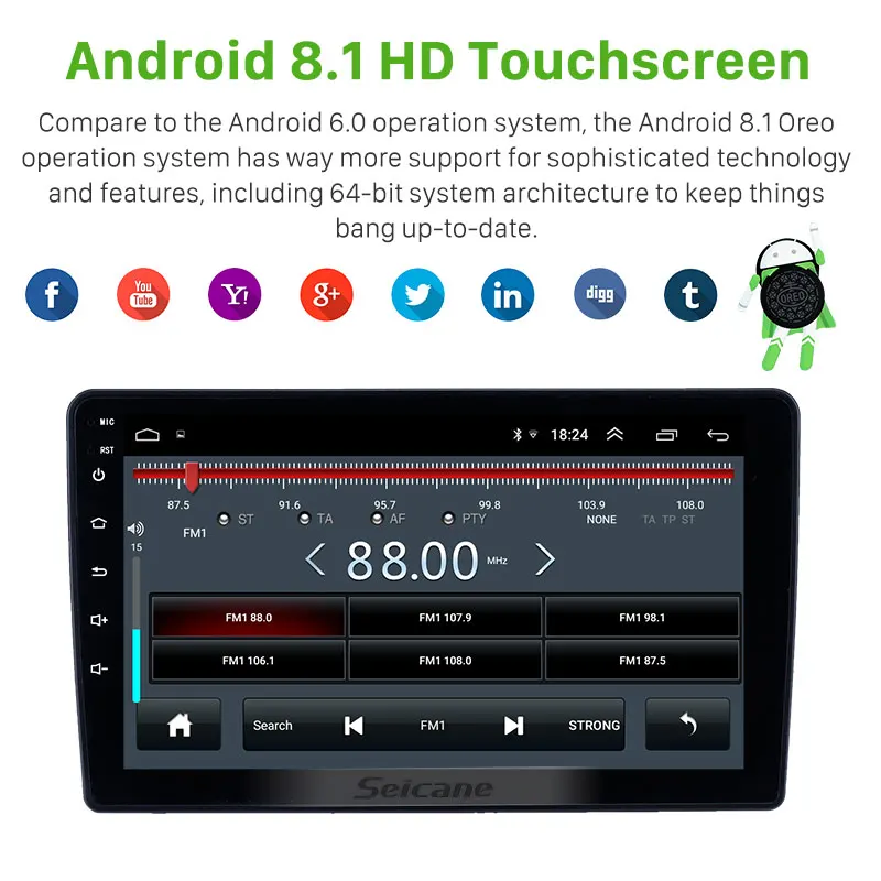 Seicane 9 &quot2DIN Android 8 1 Автомобильный плеер для Toyota Vios 2012 авто стерео радио GPS навигация