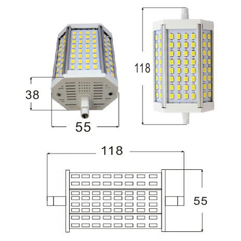 Диммируемая 25 Вт 118 мм Светодиодная лампа R7S Samsung SMD5730 j118мм прожектор Высокий люмен