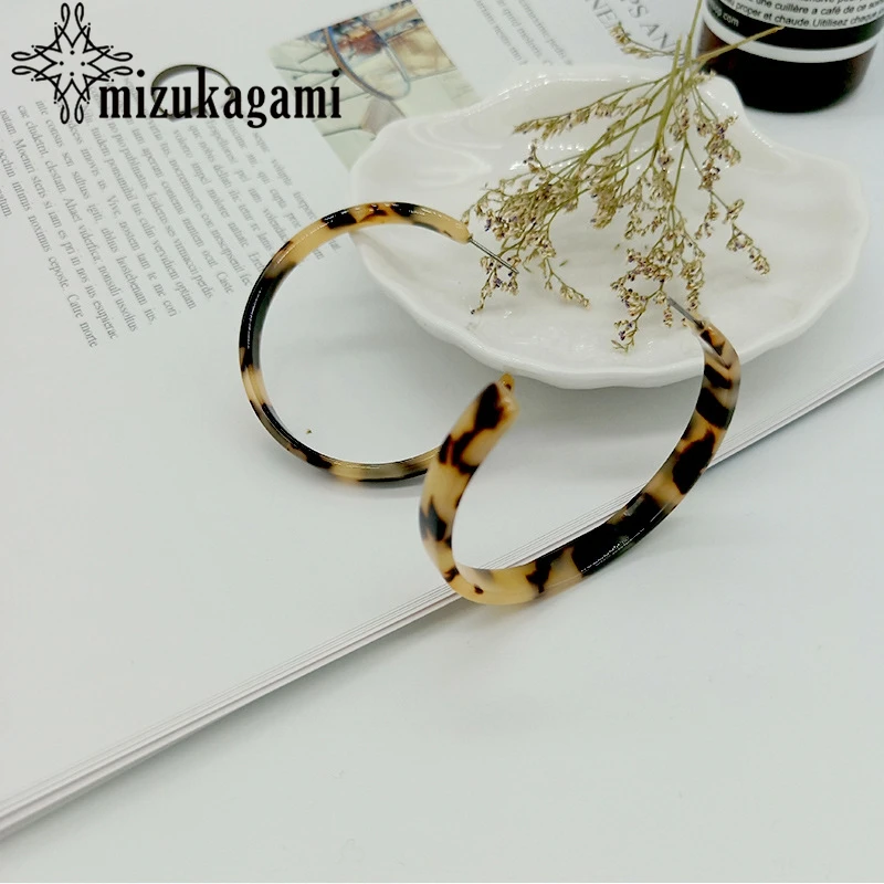 2019 новые богемные ацетатные смолы круглый Леопардовый принт черные серьги