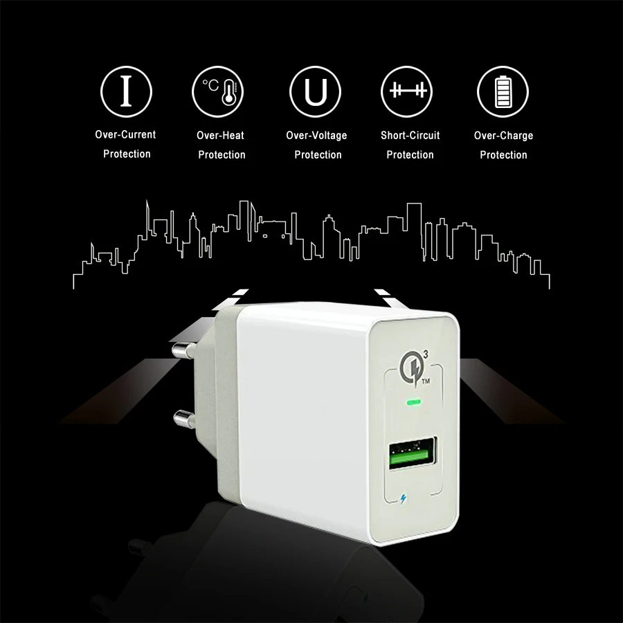 SUMPK USB Quick Charge 3 0 18 Вт двойное зарядное устройство для iPhone X быстрое адаптер Huawei Samsung