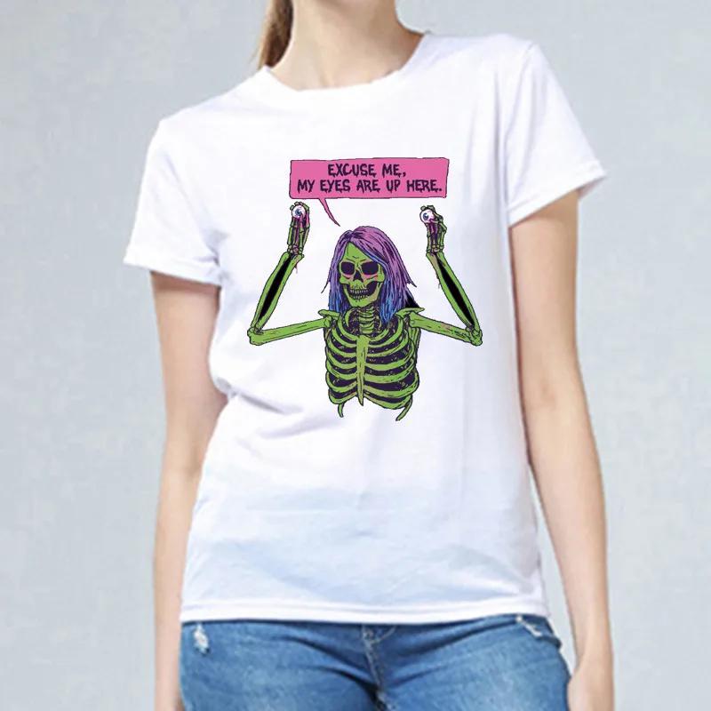 Harajuku Devil/женские футболки с принтом Футболки вырезом лодочкой и коротким рукавом