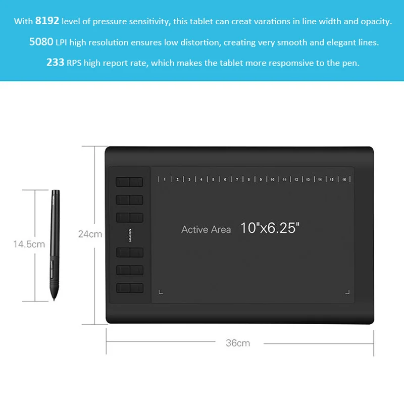Huion 1060 Pro обновленная версия графический планшет 8192 уровней профессиональный 8 Гб USB цифровой графический планшет анимация с 5 подарками