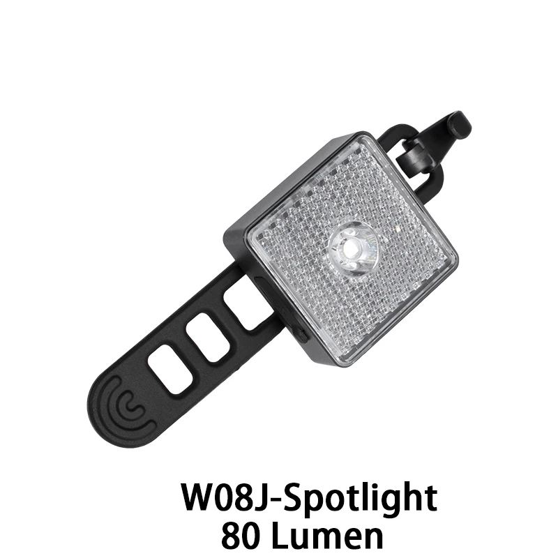 W08J-80-Spotlight GACIRON 80LM Смарт Предупреждение светильник велосипед спереди и сзади светильник Водонепроницаемый Точечный светильник/Наводнение светильник USB Перезаряжаемые безопасный хвост светильник - Цвет: W08J-80-Spotlight
