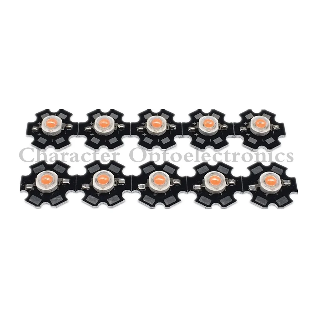 50 шт. 1 Вт/3 Вт полный спектр led grow chip с PCB star lights широкий 400nm-840nm диод для комнатных