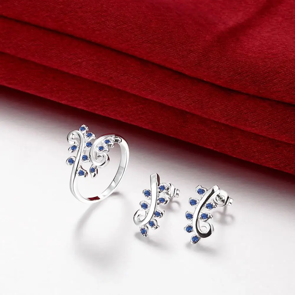 Juego de joyas parure bijoux blancos azules фиолетовый циркония Гросс joias para casamento простой араб egip Dahu