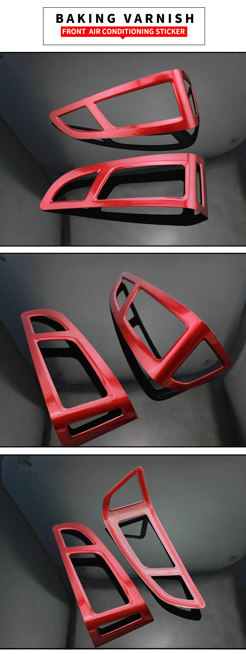 Three styles of ABS Air Conditioning Vent Sequins Air Conditioner Vents Sticker for Ford Focus 3 4 2012 2013