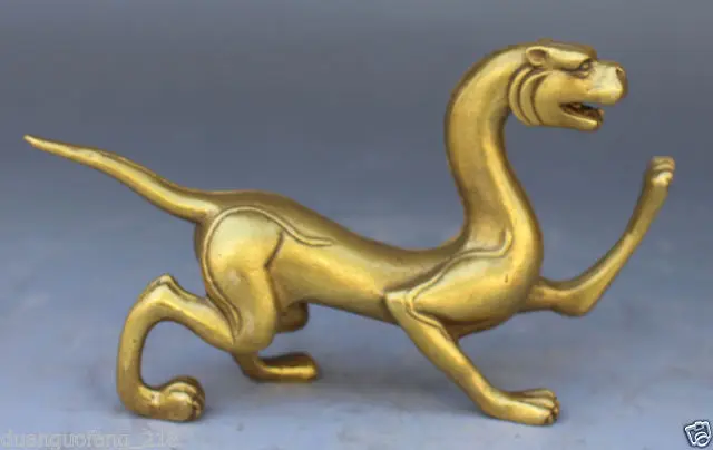 

Chinese Brass Copper Fengshui God Animal Beast Tiger Exorcise evil Statue