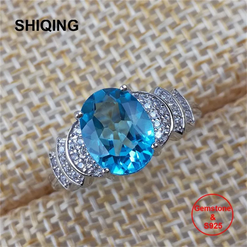 Женское кольцо с натуральным топазом SHIQING | Украшения и аксессуары