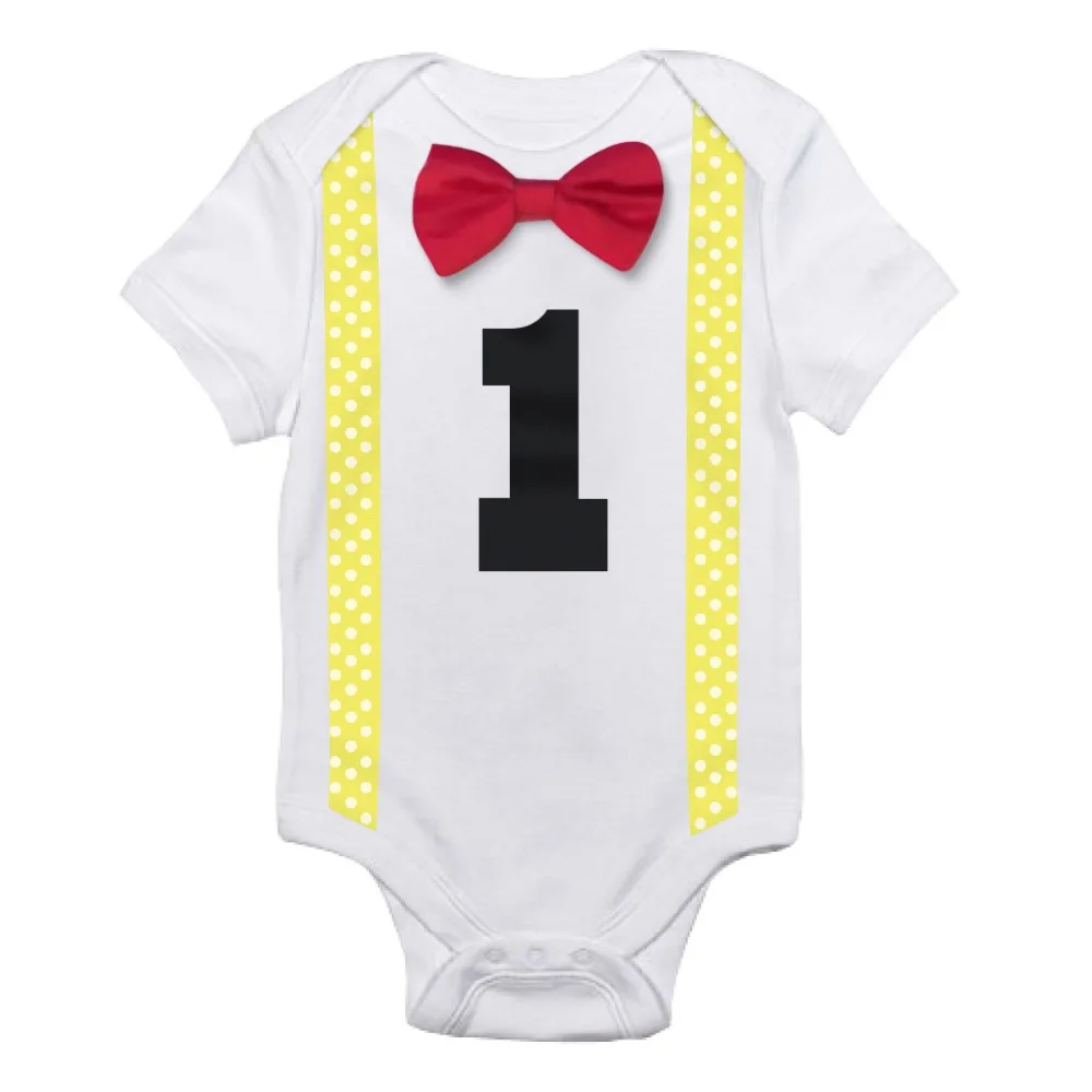 2018 Summer Rompers Baby Clothes Boy Cotton Bow Gentleman Newborn Boys 1st Birthday Party Outfits Toddler Jumpsuit White |