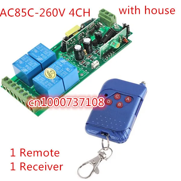 AOKE learning code 4CH remote control switch AC220V AC110V lights on/off 315mhz/433.92mhz |