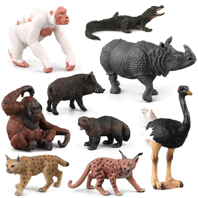 Экшн игрушка фигурки pet shop панда Горилла обезьяна носорог Леопард Крокодил