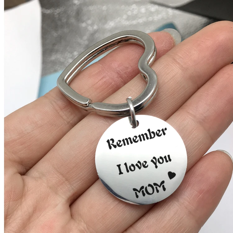 Отца/День матери брелок на день рождения Помните что я Love You Mom и папы с принтом из