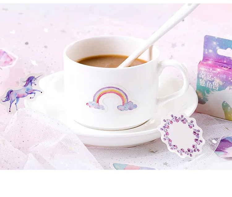 46 шт./упак. DIY Kawaii Мини-наклейки единорог с принтом с кошкой для пишущих принадлежностей наклейки Скрапбукинг для украшения Фотоальбом Дневник