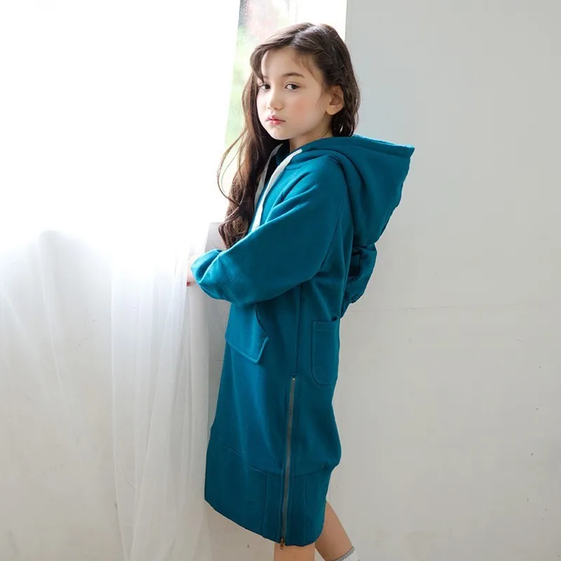 Платье для девочек-подростков с карманами Осень-зима 2020 Весенние длинные платья