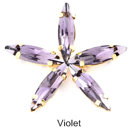 Violet 50 шт 4x15 мм конский глаз Форма пришить стразы с коготь Кристалл Стекло Стразы с золотой коготь для Сделай Сам одежда B1194 - Цвет: Violet