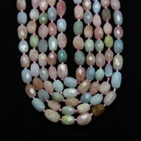 10 12x12 16mm morganite faceted beads nugget pendants strandcenter drilled stones cut rice beads spacer necklace findings