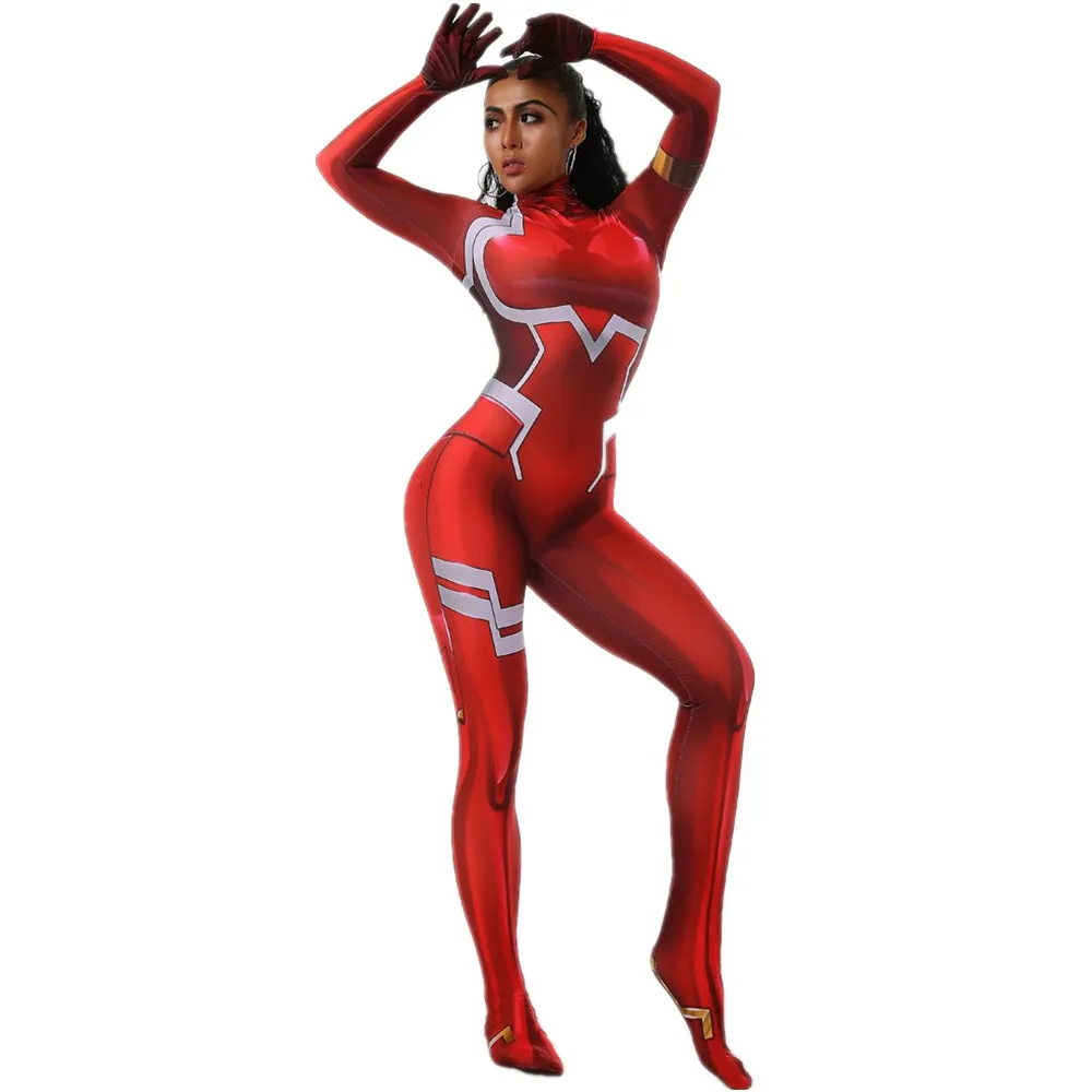 Боди Darling in the frankxx 02 Zero Two костюмы для косплея с 3D принтом костюм зентай на