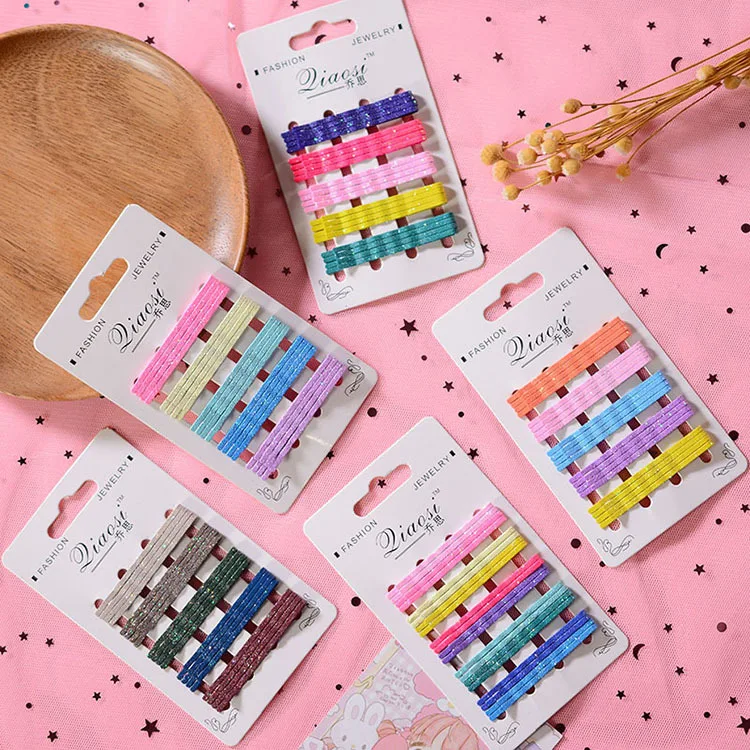 

20pcs bright pink color one-word clip girl candy color sweet lovely hair clip spring onion powder metal versatile hair acce