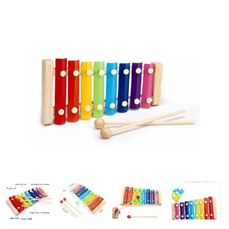 

2019 NEW Wooden Xylophone Musical Instrument 8 Tones Toys Multicolor For Children Kids Baby ASD88