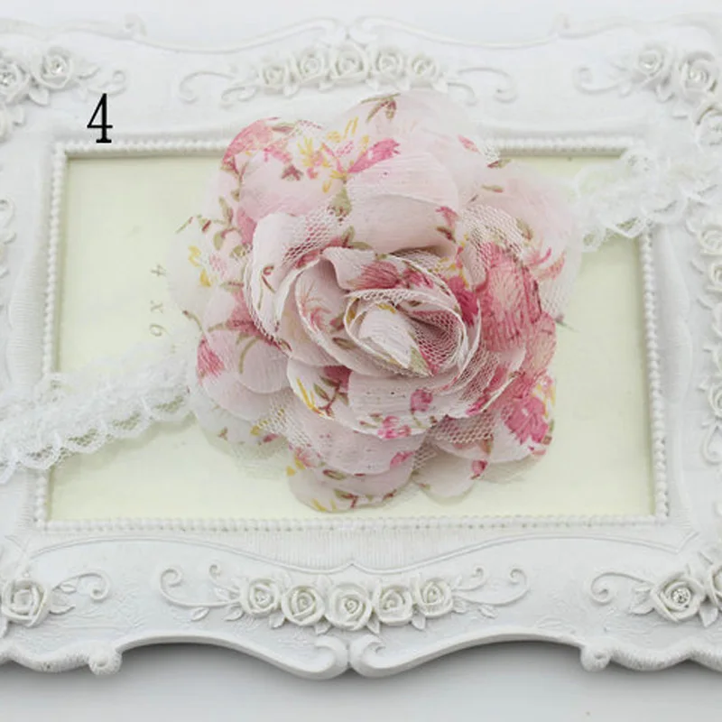 Распродажа красная Цветочная белая кружевная Детская повязка для волос и