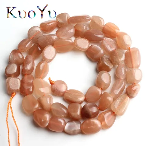6-8 мм естественный неправильной формы Sunstone бусины Свободные разделительные бусины для самостоятельного изготовления ювелирных изделий браслет ожерелье 15 "Strand