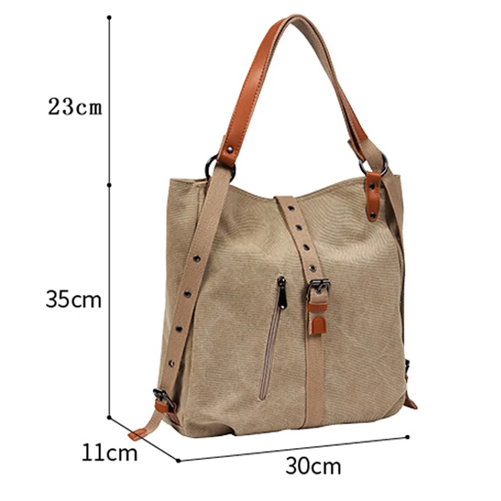 Винтаж для женщин Открытый однотонная одежда холст сумка Feb14|Сумки с ручками| |