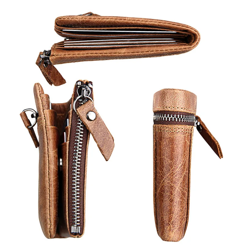 Кошелек на молнии для мужчин мужской тонкий кошелек из натуральной кожи | Багаж и