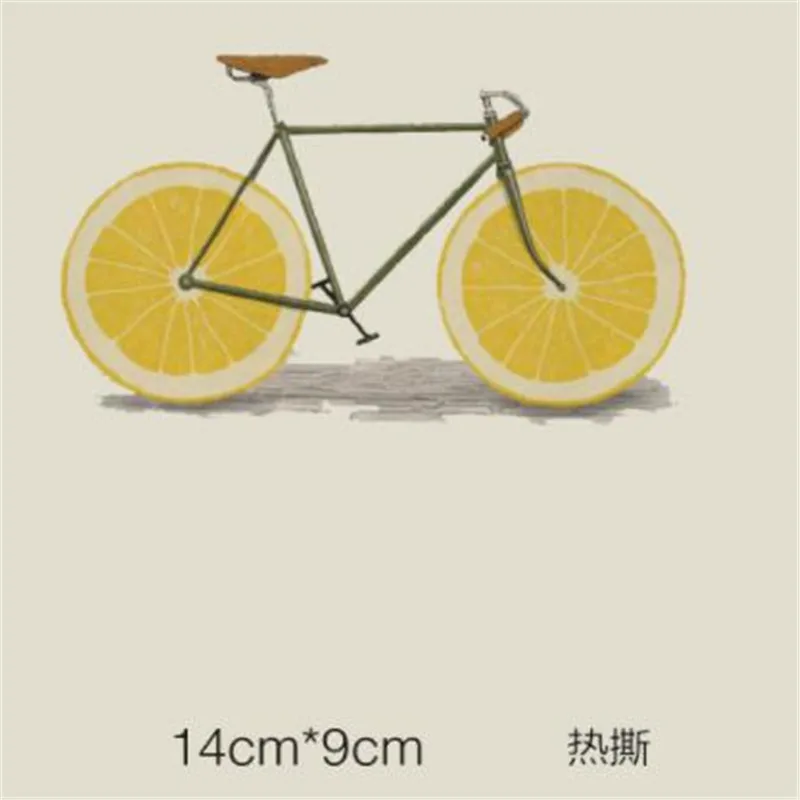 Fashion Flower patches for clothes orange bike 3d stickers iron on transfers clothing t-shirt girl heat transfer pvc patch | Дом и сад