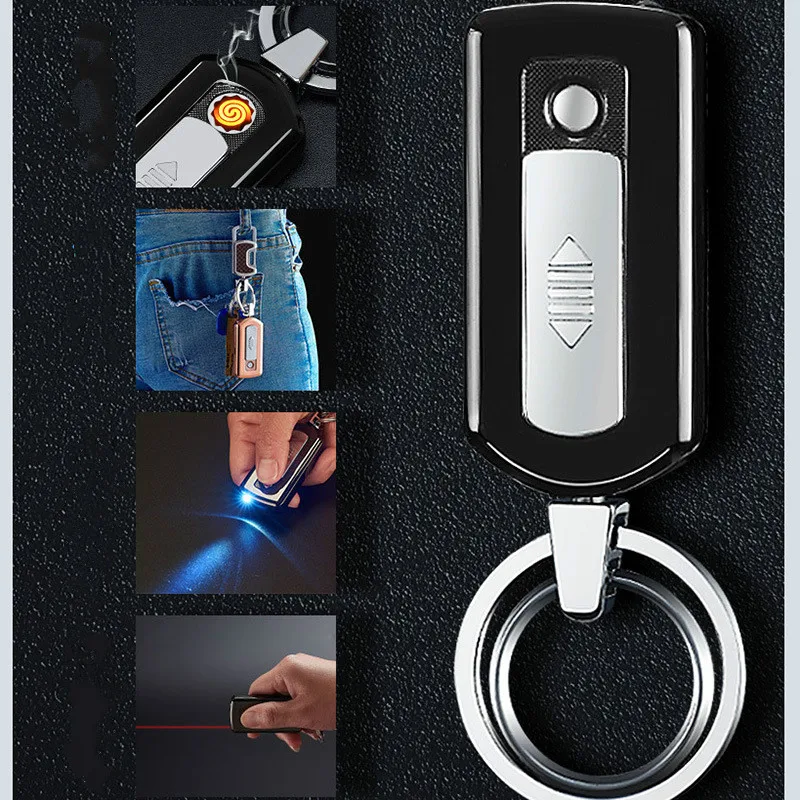 Креативный лазерный светильник USB er брелок для сигарет зажигание электронное